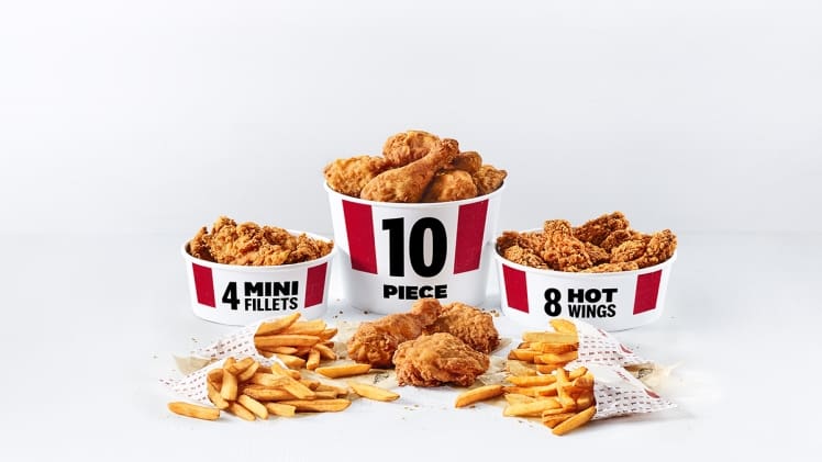 Kfc, Kipdag, 50 Years Bucket, Variety Bucket, Hot & Crispy Bucket Moborder 10 Piece Wicked Variety Bucket 1200x800