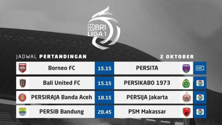 Jadwal Liga 1 Malam Ini Jadwal Bri Liga 1 2021 2022 Pekan 6 Hari Sabtu 2 Oktober 2021